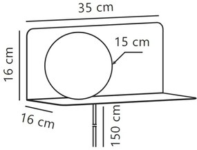 Nordlux - LILIBETH fali lámpa polccal 1xE14/25W/230V barna