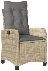3 részes bézs polyrattan kerti étkezőgarnitúra párnákkal