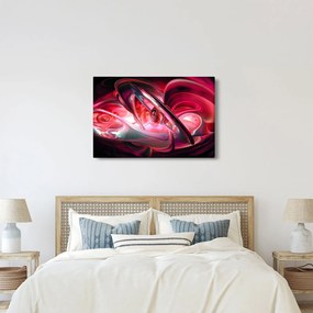 Piros fraktálos kép (90x60 cm)
