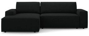 Fekete buklé kinyitható sarokkanapé (bal oldali) Jodie – Micadoni Home