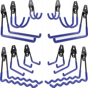 Akasztók Fém 12 db Garázs kampók Szerszámok Fogantyúk Kék