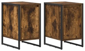 vidaXL Éjjeli asztal 2 pcs Füstös tölgy 39,5 x 30 x 50 cm Faanyag