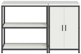 Konyhai Tároló Készlet polcokkal 2 pcs Fehér 150 x 50 x 92 cm