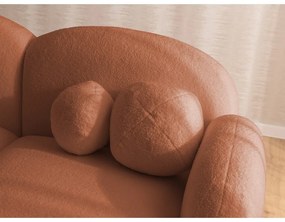 Terrakotta színű buklé sarokkanapé (jobb oldali-heverő résszel) Orbit – Ropez