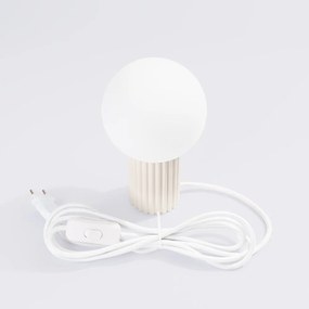 Krémszínű asztali lámpa üveg búrával (magasság 19 cm) Orbital – Sollux