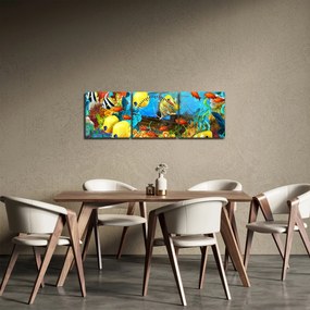 Kép - színes korallzátony (órával) (90x30 cm)