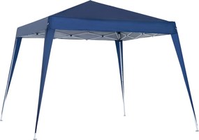 Outsunny Összecsukható Sátor 2.4x2.4m Kerti Pavilon Vízálló Pop-Up Dizájn Rozsdamentes Acél Váz és Oxford Fedél Kültéri Használatra Kék | Aosom