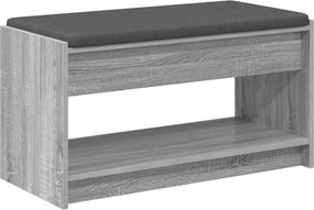 vidaXL Előtér pad Szürke Sonoma 83 x 38 x 45 cm Műanyag Fa és Szövet