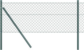 vidaXL Kerítésoszlop Zöld 10 x 0,4 m (40 x 40 mm-es háló) Acél és PVC