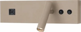 Brilagi-LED Falra szerelhető spotlámpa USB-porttal NOCTIS LED/3W/230V+LED/9W bézs