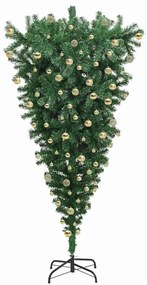 Fejre állított műanyagaló világító karácsonyfa gömb készlettel