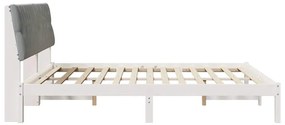 Ágykeret Kárpitozott Fejtámlával fejtámlával Fehér 180 x 200 cm