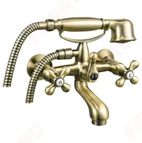 Ferro ANTICA bronz kádtöltő csaptelep, zuhanyszettel