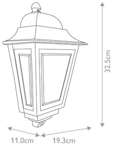 Elstead DECO-LANE7-BLACK -Kültéri fali lámpa DECO LANE 1xE27/60W/230V IP44