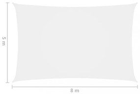 fehér téglalap alakú oxford-szövet napvitorla 5 x 8 m