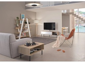 Fehér-natúr színű TV-állvány tölgyfa dekorral 165x40 cm Ampère – TemaHome