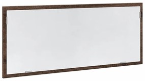 barna tölgy szerelt fa LED-es fürdőszobatükör 100x8,5x37 cm