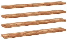 4 db olajbevonatú tömör akácfa függőpolc 120 x 20 x 4 cm