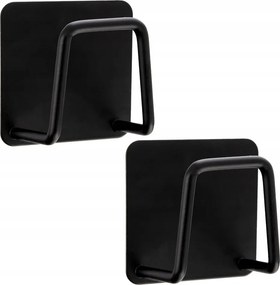 Akasztós Öntapadós Fali Akasztó Fekete Fürdőszoba Konyha 2DB