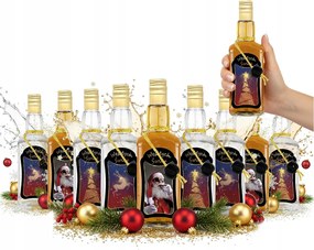 10X Karácsonyi Üvegpalack Daniels 500ML Prémium Díszített Vodka