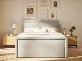 Szürke ágyneműtartós boxspring ágy 180x200 cm Fresco – Maison de Rêve