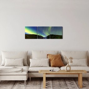 Kép - Aurora Borealis Izlandon (órával) (90x30 cm)