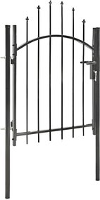 vidaXL fekete acél kertkapu 1 x 1,5 m
