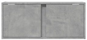 betonszürke falra szerelhető TV-szekrény LED-del 80x31x35 cm