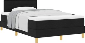 vidaXL Boxrugós ágy matracmal fejtámlával Fekete 120 x 200 cm szövet