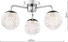Dar Lighting modern mennyezeti lámpa teva csiszolt króm dartev5350