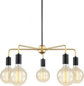 ITALUX MDM3386-5-BK-GD MALENE Glamour Csillár Fekete, Arany E27 IP20