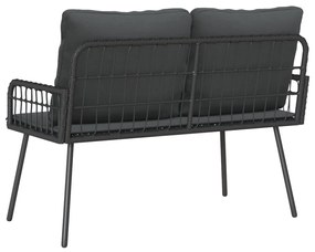 Kerti Pad Fekete 114x64x78 cm Polirattan