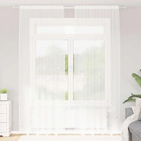 Függönyök függönyökkel Fehér 150 x 300 cm Poliészter