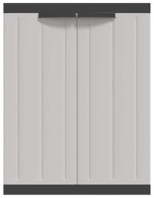 szürke és fekete PP kültéri tárolószekrény 65 x 37 x 85 cm