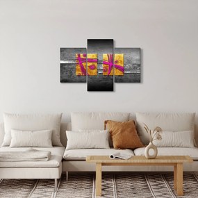 Fekete alapon színes négyzetek képe (90x60 cm)