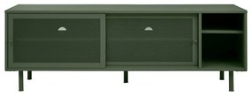 Sötétzöld fém TV-állvány 160x55 cm Veep – Unique Furniture