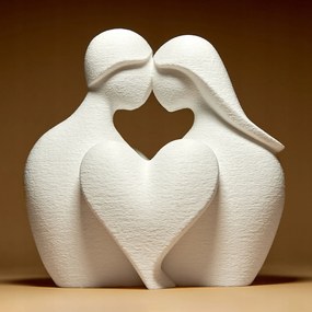 Szerelmes Pár Szív Dekoráció Figura Szobor 20 cm Ajándék
