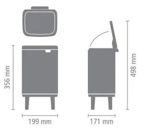 Matt fekete acél szemetes 4 l Bo Hi – Brabantia