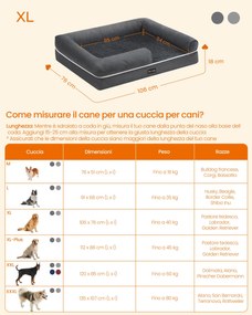 Feandrea ortopéd kutyafekhely, L 106x76x18 cm, vízálló, sötétszürke