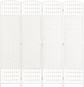 HOMCOM 4 Panelás Szobai Elválasztó 160x170 cm Összecsukható Szobai Különválasztó Papírszál és Fa Kerettel a Hálószobához és Nappalihoz Fehér | Aosom