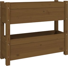 vidaXL mézbarna tömör fenyőfa növénytartó 77x25x66 cm
