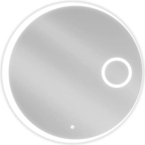 Mexen Ella megvilágított fürdőszobai tükör kozmetikai tükörrel, kerek 80 cm, LED 6000K, páramentes - 9811-080-080-611-00