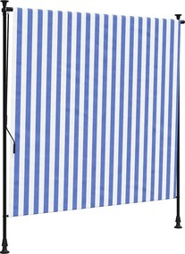 vidaXL kék és fehér szövet és acél kültéri roló 200 x 270 cm