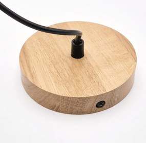 Csillár zsinóron HARMONY 1xE27/15W/230V átm. 20 cm fehér/tölgy