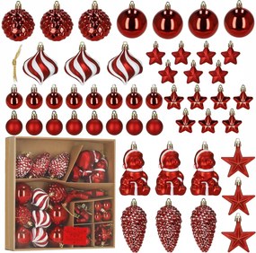 Karácsonyfadísz 47 db-os Karácsonyfa 10cm Törhetetlen Medál Szett