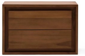 Sötétbarna teakfa fali mosdó alatti szekrény 60x40 cm Kenta – Kave Home