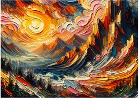 Kép - Hegyek, melyeket napfény ölel (70x50 cm)