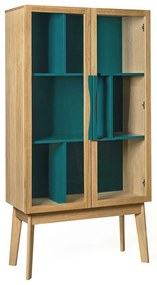 Avon türkizkék könyvszekrény/tálalószekrény - Woodman