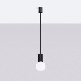 Fekete függőlámpa üveg búrával ø 12 cm Orbital – Sollux