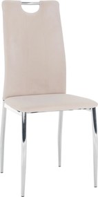 Étkezőszék, bézs Dulux Velvet szövet/króm, OLIVA NEW